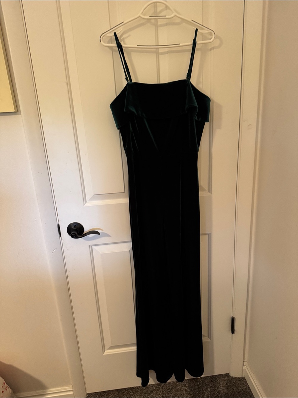 Dark Green Velvet Spaghetti Strap Jumper